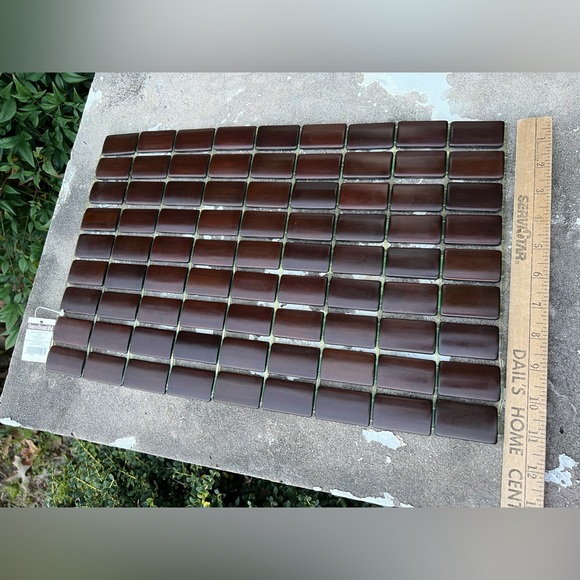 VTG Tile Block Wood Placemat Set Of 4 Dining Room Decor 12" X 18" ECLAIR Quality - Picture 4 of 5